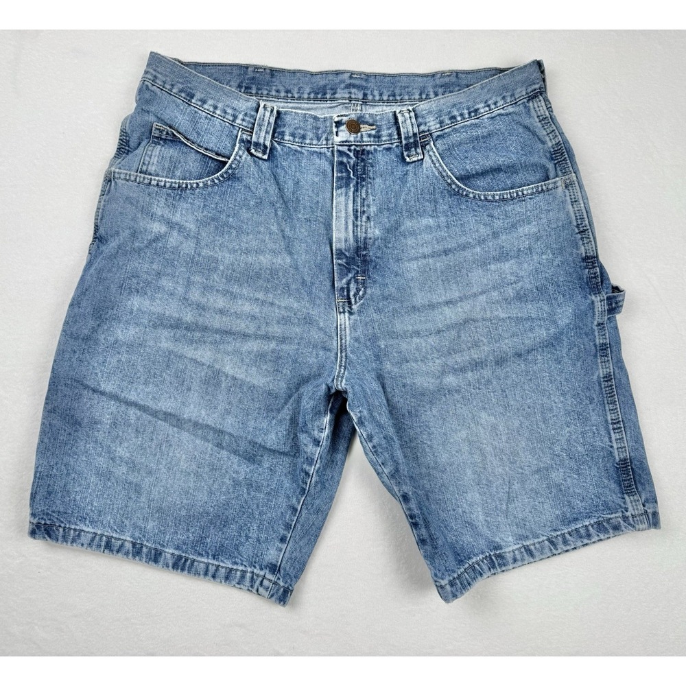 Wrangler‎ Carpenter Denim Shorts 36 REG Blue Workwear Utility Mens